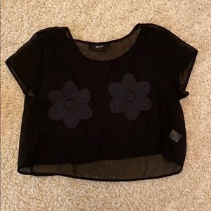 Nasty Gal Flower Sheer Top